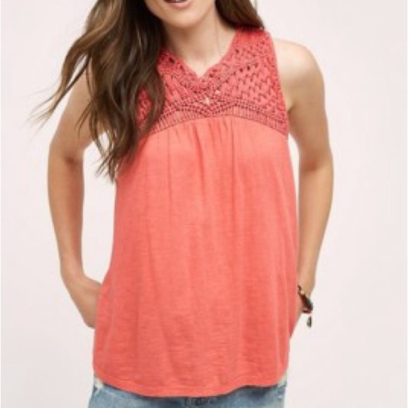 anthropologie top Small Macrame Crochet Braided Akemi Kin Tank - Picture 1 of 9